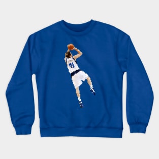 Dirk Nowitzki Fadeaway (Pixel Art) Crewneck Sweatshirt